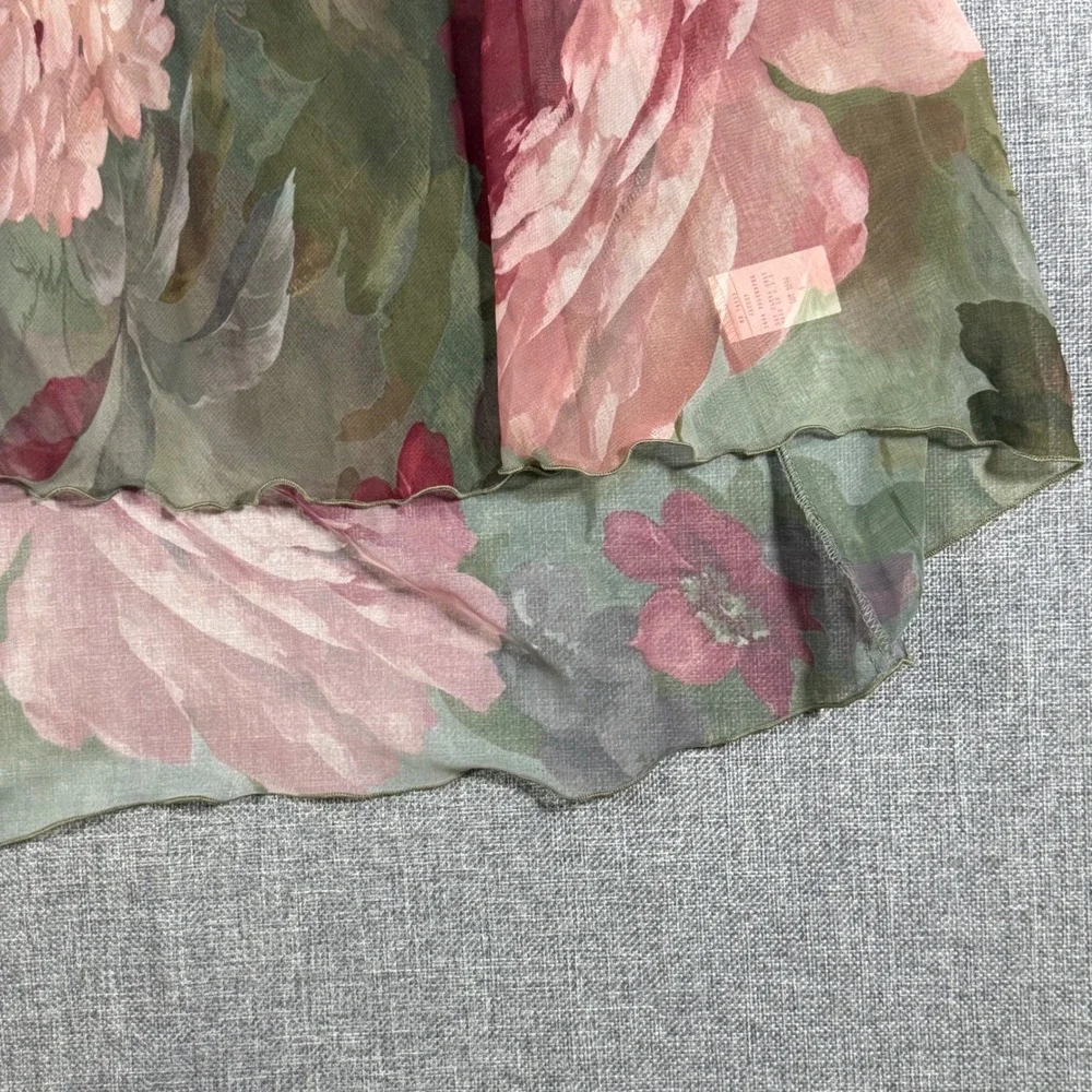 VTG Jeffrey & Dara Floral Dress Jacket Set Womens 6 Green Pink Fairycore Evening